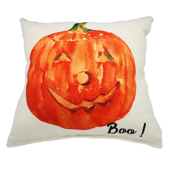 USA Made Halloween Pumpkin Face Throw Pillow Decor - Picture 1 of 2